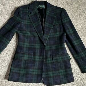 Ralph Lauren wool/cashmere black watch plaid jacket. Size 6